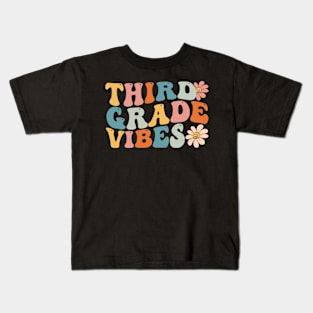 Third Grade Vibes - 3rd Grade Team Retro 3rd Day of School Kids T-Shirt